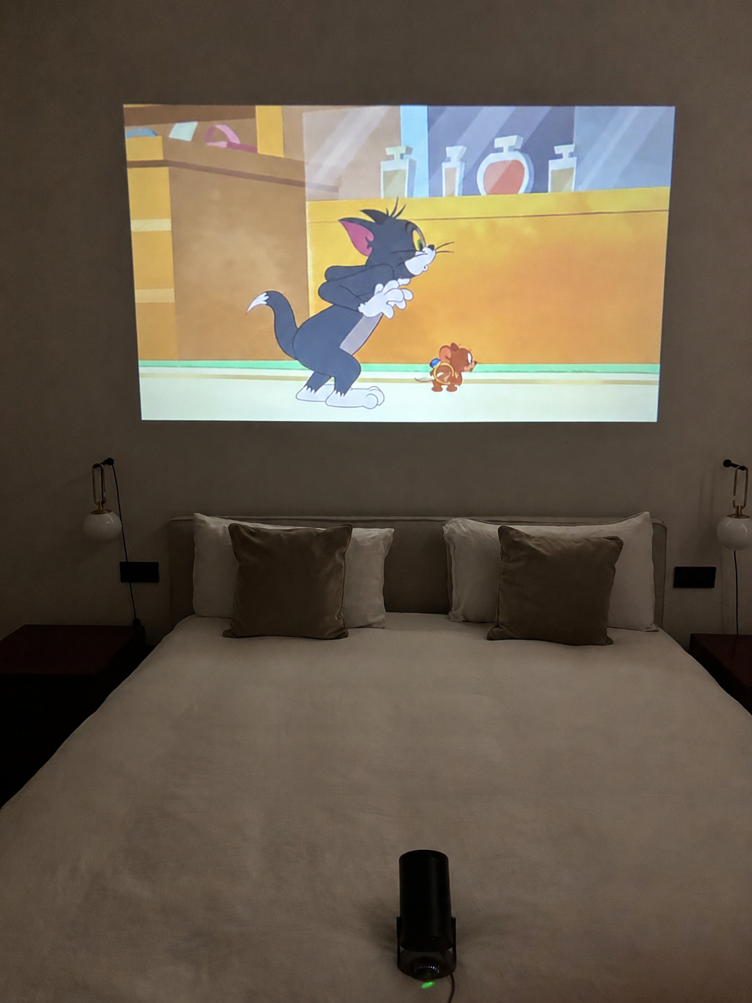 Bedroom wall before VantaBeam projection